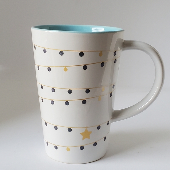 Davids Tea Perfect Mug Christmas Tree Holiday Lights Turquoise Inside (Mug Only) - Picture 1 of 8